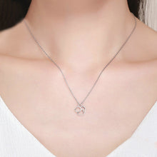 Load image into Gallery viewer, Cute Cat S925 Sterling Silver Lady Necklace With Zircon Inlaid Plain Silver Necklace, SCN188