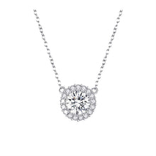 Load image into Gallery viewer, Platinum Plated Zircon Necklace S925 Sterling Silver Simple Female Necklace, SCN345