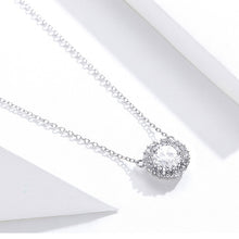 Load image into Gallery viewer, Platinum Plated Zircon Necklace S925 Sterling Silver Simple Female Necklace, SCN345