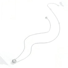 Load image into Gallery viewer, Platinum Plated Zircon Necklace S925 Sterling Silver Simple Female Necklace, SCN345