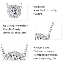 Load image into Gallery viewer, Platinum Plated Zircon Necklace S925 Sterling Silver Simple Female Necklace, SCN345