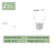 Load image into Gallery viewer, Platinum Plated Zircon Necklace S925 Sterling Silver Simple Female Necklace, SCN345
