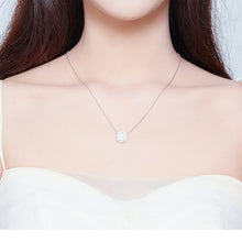 Load image into Gallery viewer, Platinum Plated Zircon Necklace S925 Sterling Silver Simple Female Necklace, SCN345