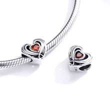 Load image into Gallery viewer, S925 Heart-shaped Sterling Silver Loose Beads DIY Bracelet Accessories, SCC1472