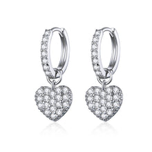 Load image into Gallery viewer, Heart-shaped Earrings Zircon Earrings Sterling Silver S925 Stud Earrings, SCE821