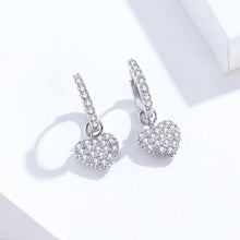 Load image into Gallery viewer, Heart-shaped Earrings Zircon Earrings Sterling Silver S925 Stud Earrings, SCE821