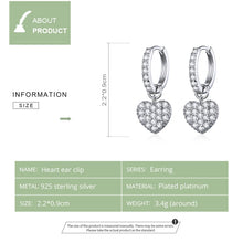 Load image into Gallery viewer, Heart-shaped Earrings Zircon Earrings Sterling Silver S925 Stud Earrings, SCE821