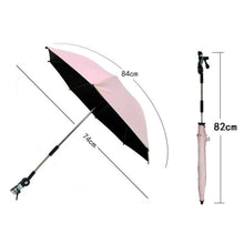 Load image into Gallery viewer, Stroller Universal Stroller Umbrella Sliding Baby Artifact Vinyl Anti-UV Universal Clip Sun And Rain Dual-use Umbrella, Pink, Gray, Blue, Black