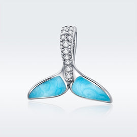 S925 Sterling Silver Ocean Fishtail Pendant Necklace DIY Accessories, SCC1067