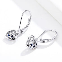 Load image into Gallery viewer, S925 Sterling Silver Stud Earrings Hollow Heart Shaped Earrings Simple Platinum Plated Earrings, SCE746