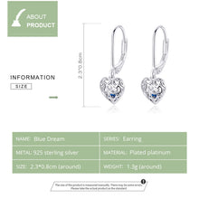 Load image into Gallery viewer, S925 Sterling Silver Stud Earrings Hollow Heart Shaped Earrings Simple Platinum Plated Earrings, SCE746
