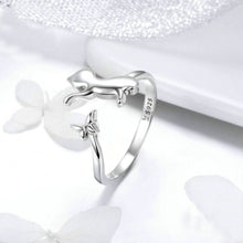 Load image into Gallery viewer, S925 Sterling Silver Ring Cats Companion Fashion Ring, SCR443