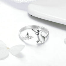 Load image into Gallery viewer, S925 Sterling Silver Ring Cats Companion Fashion Ring, SCR443