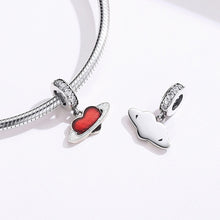 Load image into Gallery viewer, S925 Sterling Silver Pendant Red Love Planet DIY Bracelet Jewelry Accessories