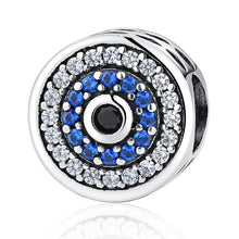 Load image into Gallery viewer, S925 Sterling Silver Beads Personality Inlaid Blue Eyes Round Bracelet Accessories Beads