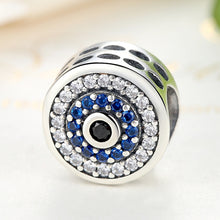 Load image into Gallery viewer, S925 Sterling Silver Beads Personality Inlaid Blue Eyes Round Bracelet Accessories Beads
