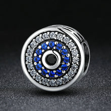 Load image into Gallery viewer, S925 Sterling Silver Beads Personality Inlaid Blue Eyes Round Bracelet Accessories Beads