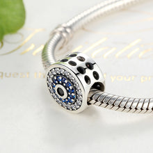 Load image into Gallery viewer, S925 Sterling Silver Beads Personality Inlaid Blue Eyes Round Bracelet Accessories Beads