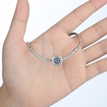 Load image into Gallery viewer, S925 Sterling Silver Beads Personality Inlaid Blue Eyes Round Bracelet Accessories Beads