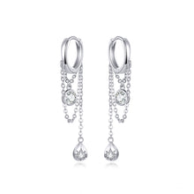Load image into Gallery viewer, Sterling Silver Earrings Zircon Tassel Long Earrings S925 Girl Earrings jewelry, SCE638