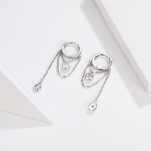 Load image into Gallery viewer, Sterling Silver Earrings Zircon Tassel Long Earrings S925 Girl Earrings jewelry, SCE638