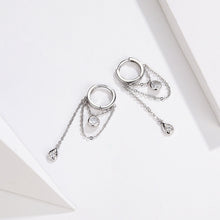 Load image into Gallery viewer, Sterling Silver Earrings Zircon Tassel Long Earrings S925 Girl Earrings jewelry, SCE638