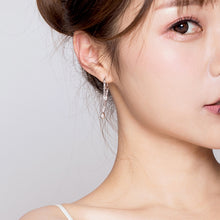 Load image into Gallery viewer, Sterling Silver Earrings Zircon Tassel Long Earrings S925 Girl Earrings jewelry, SCE638