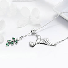 Load image into Gallery viewer, Hummingbird Greetings S925 Sterling Silver Necklace Zirconia Necklace, SCN217