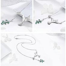Load image into Gallery viewer, Hummingbird Greetings S925 Sterling Silver Necklace Zirconia Necklace, SCN217