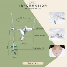 Load image into Gallery viewer, Hummingbird Greetings S925 Sterling Silver Necklace Zirconia Necklace, SCN217