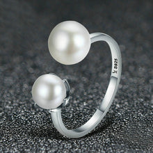 Load image into Gallery viewer, S925 Sterling Silver Ring Female Pearl Open Ring, SCR192