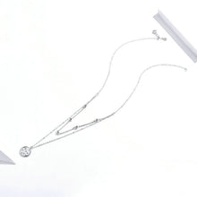 Load image into Gallery viewer, S925 Sterling Silver Platinum Plated Necklace Double Layer Small Star Light Silver Necklace, SCN365