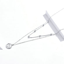 Load image into Gallery viewer, S925 Sterling Silver Platinum Plated Necklace Double Layer Small Star Light Silver Necklace, SCN365