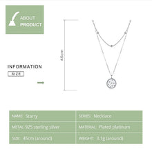 Load image into Gallery viewer, S925 Sterling Silver Platinum Plated Necklace Double Layer Small Star Light Silver Necklace, SCN365