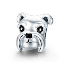 Load image into Gallery viewer, S925 Sterling Silver Beads Cute Schnauzer Platinum Plated Accessories Pendant Loose Beads, SCC835