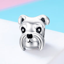 Load image into Gallery viewer, S925 Sterling Silver Beads Cute Schnauzer Platinum Plated Accessories Pendant Loose Beads, SCC835