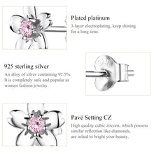 Load image into Gallery viewer, Sterling Silver Flower Earrings S925 Temperament Simple Zircon Earrings, SCE784