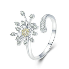 Load image into Gallery viewer, S925 Sterling Silver Ladies Ring Dandelion Love Diamond Ring