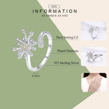 Load image into Gallery viewer, S925 Sterling Silver Ladies Ring Dandelion Love Diamond Ring