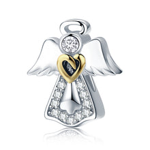 Load image into Gallery viewer, S925 Sterling Silver Guardian Angel Pendant Diamond Drop Oil Jewelry DIY Bracelet Accessories