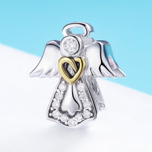 Load image into Gallery viewer, S925 Sterling Silver Guardian Angel Pendant Diamond Drop Oil Jewelry DIY Bracelet Accessories