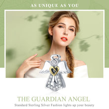 Load image into Gallery viewer, S925 Sterling Silver Guardian Angel Pendant Diamond Drop Oil Jewelry DIY Bracelet Accessories