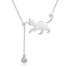 Load image into Gallery viewer, Naughty Kitten S925 Sterling Silver With Zircon Necklace, SCN232