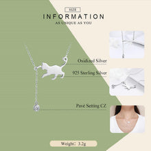 Load image into Gallery viewer, Naughty Kitten S925 Sterling Silver With Zircon Necklace, SCN232