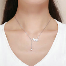 Load image into Gallery viewer, Naughty Kitten S925 Sterling Silver With Zircon Necklace, SCN232