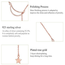 Load image into Gallery viewer, Star Moon S925 Sterling Silver Rose Gold Plated Necklace, SCN108-C