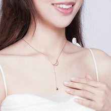 Load image into Gallery viewer, Star Moon S925 Sterling Silver Rose Gold Plated Necklace, SCN108-C