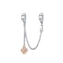 Load image into Gallery viewer, S925 Sterling Silver Platinum Plated Clover Safety Chain DIY Bracelet Accessories, SCC1261