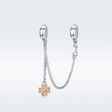 Load image into Gallery viewer, S925 Sterling Silver Platinum Plated Clover Safety Chain DIY Bracelet Accessories, SCC1261