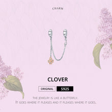 Load image into Gallery viewer, S925 Sterling Silver Platinum Plated Clover Safety Chain DIY Bracelet Accessories, SCC1261